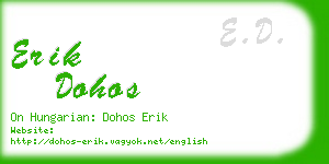 erik dohos business card